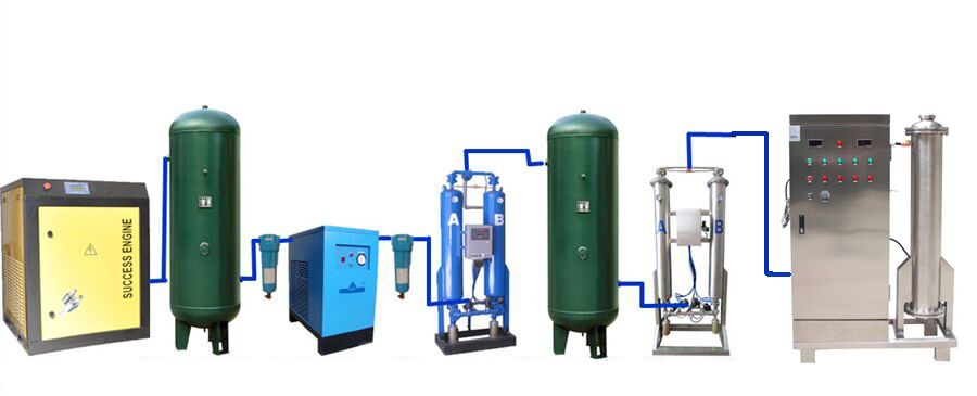 深圳某實驗中學泳池水處理250克氧氣源臭氧發生器現場安裝